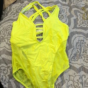 Bright Yellow Strappy Swimsuit